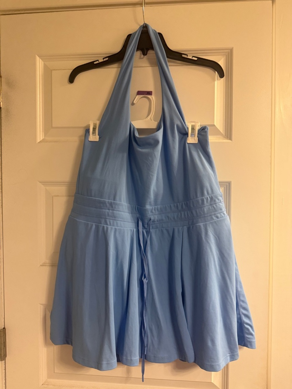 Light Blue Halter Skort with Drawstring Waist